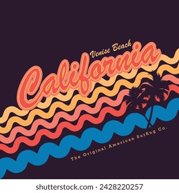 Logotipo de surf de Hawai. para camiseta y plantilla de diseño vectorial de ropa