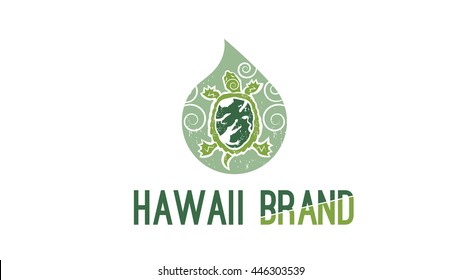 Hawai turtle vector logo design template