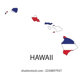 Hawai Vector Contour Country Flags 