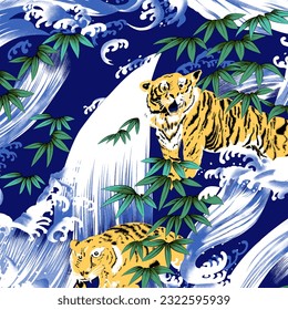 Hawaian and floral beach abstract pattern suitable for textile and printing needs