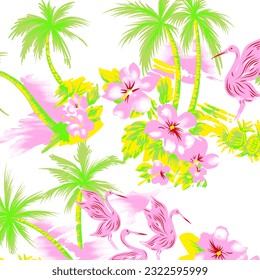 Hawaian and floral beach abstract pattern suitable for textile and printing needs