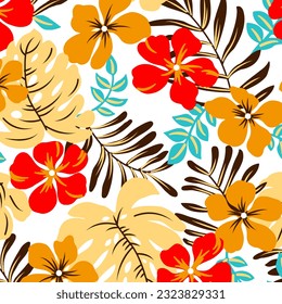 Patrón abstracto hawaiano y floral de playa adecuado para necesidades textiles e imprentas