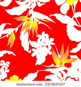 Hawaian and floral beach abstract pattern suitable for textile and printing needs