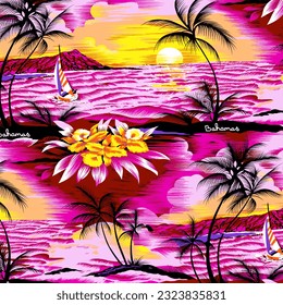 Patrón abstracto hawaiano y floral de playa adecuado para necesidades textiles e imprentas