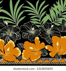 Hawaian and floral beach abstract pattern suitable for textile and printing needs