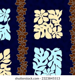 Hawaian and floral beach abstract pattern suitable for textile and printing needs