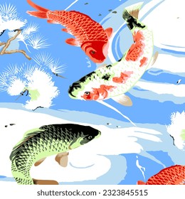 Hawaian and floral beach abstract pattern suitable for textile and printing needs