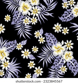 Hawaian and floral beach abstract pattern suitable for textile and printing needs