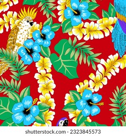 Hawaian and floral beach abstract pattern suitable for textile and printing needs
