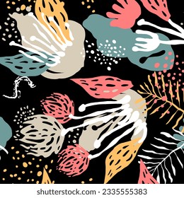 Hawaian and floral beach abstract pattern suitable for textile and printing needs