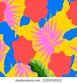 Hawaian and floral beach abstract pattern suitable for textile and printing needs