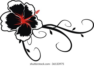 hawaian flower in vector  format  easy to edit