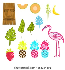 Hawaii aloha clip art vector set.