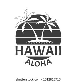 Hawaii Aloha Print Beach Palm Trees Stock Vector (Royalty Free) 1311856757