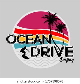 Hawaii, Aloha surf typography for t-shirt print , vector illustration