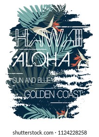 Hawaii Aloha vector illustration for t-shirt prints and other uses