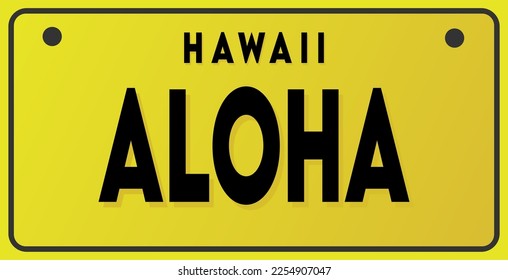 Hawaii-Aloha auf gelbem Hintergrund 