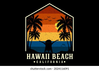 hawaii beach california silhouette design