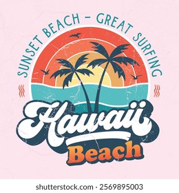 Hawaii Beach - Fresh design for summer feeling. Good for poster, wallpaper, t-shirt, gift.