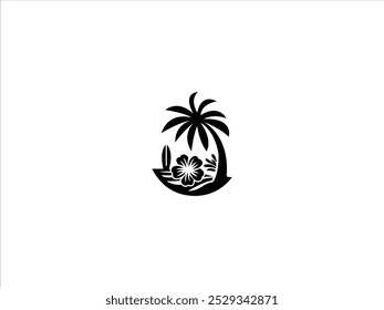 Hawaii beach logo design vector,