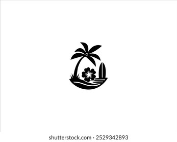 Hawaii beach logo design vector,