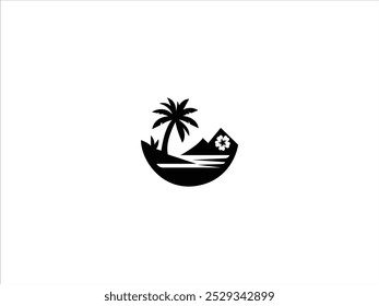 Vector de diseño de logotipo de playa de Hawái,