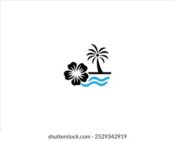 Vector de diseño de logotipo de playa de Hawái,