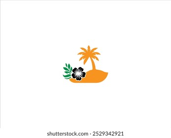 Hawaii beach logo design vector,