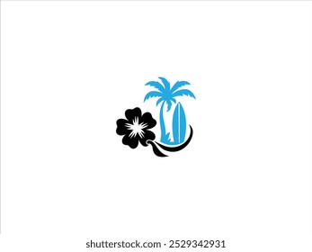 Hawaii beach logo design vector,