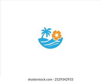 Vector de diseño de logotipo de playa de Hawái,