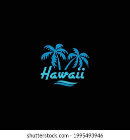 Hawaii Strandlogo mit einfachem und elegantem Design