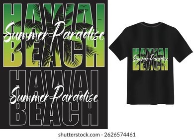 Hawaii beach summer paradise t-shirt design