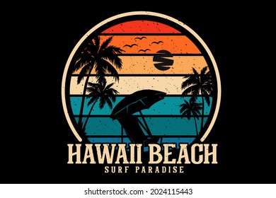 hawaii beach surf paradise silhouette design
