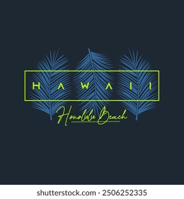 Hawaii beach tee shirt design, print, illustration.
