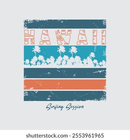 Hawaii beach vector illustration and typography, perfect for t-shirts, hoodies, prints etc.