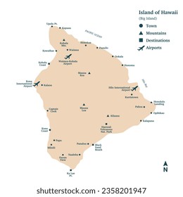 Hawaii Big Island Vector map design