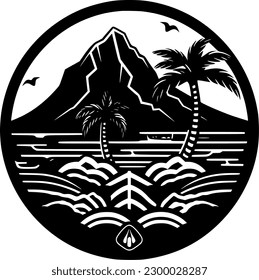 Hawaii - Black and White Isolated Icon - Vector illustration