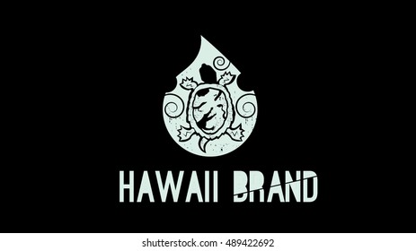 Hawaii brand vector logo design template