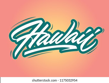 Hawaii brush vector lettering