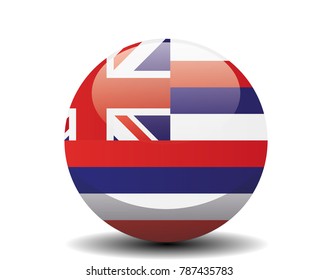 Hawaii circle button flag background texture. Vector illustration.