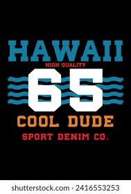 hawaii cool dude,t-shirt design fashion vector