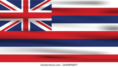 Hawaii Country Flag 3d. Official Hawaii Flag With Original Color and Size Proportion