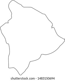 Hawaii county map in state of Hawaii