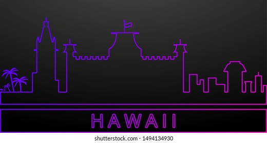 Hawaii detailed skyline nolan icon. Elements of cities set. Simple icon for websites, web design, mobile app, info graphics