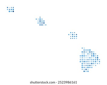 Hawaii Dot Map. Us State Digital Style Shape. Hawaii vector image. Us State shape blue circular dots. Creative vector illustration.