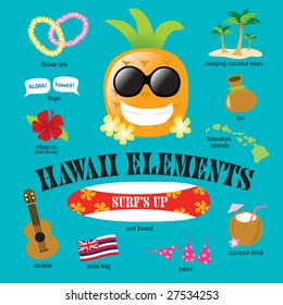 Hawaii Elements Vector Set