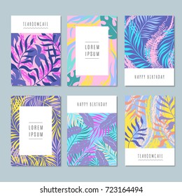 Hawaii exotic vector abstract background with floral sketch pattern of hand drawn flowers and leaves. Banner hawaii exotic palm leaf illustration