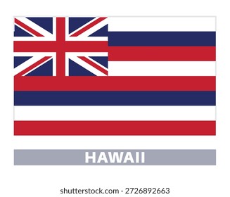 Hawaii-Flagge. Amerikanische Staatsflaggen in offiziellen Farben und Proportionen