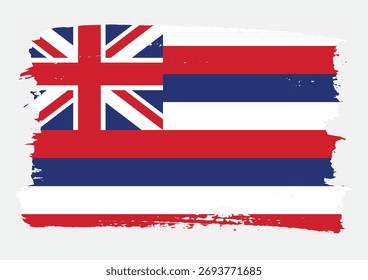 Hawaii Flagge Pinsel Farbe Textur Vektorsymbol