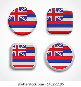 Hawaii flag buttons, vector illustration